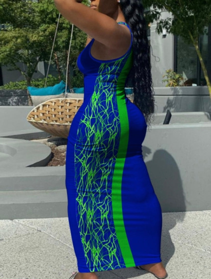 Blue/Green Bodycon Dress