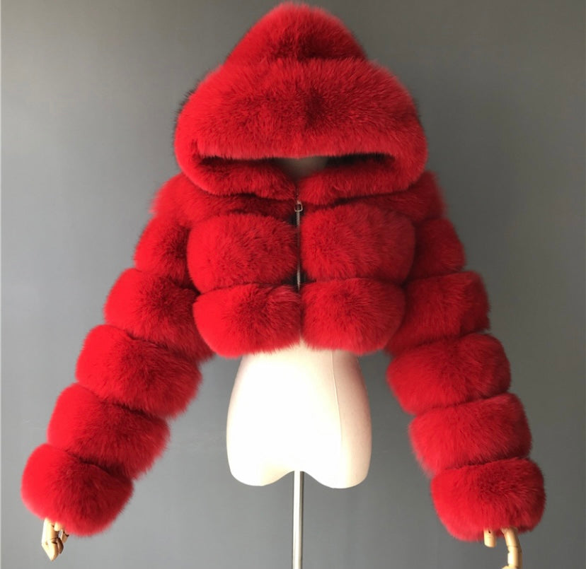 Hooded Fur Coat